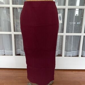 NWT Old Navy cranberry red ribbed skirt body con holiday new size Medium